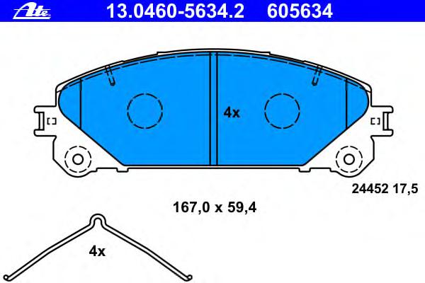 Комплект тормозных колодок, дисковый тормоз ATE