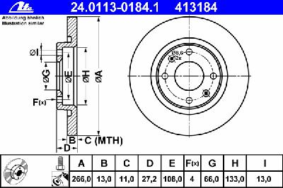 Тормозной диск ATE 24.0113-0184.1
