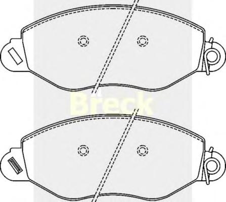 Комплект тормозных колодок, дисковый тормоз BRECK