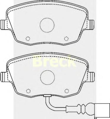 Комплект тормозных колодок, дисковый тормоз BRECK