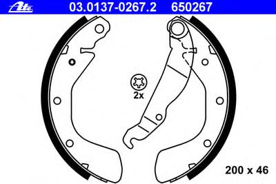 Комплект тормозных колодок ATE 03.0137-0267.2
