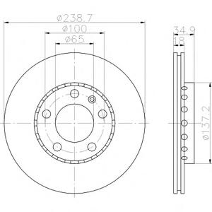 Тормозной диск TEXTAR 98200 1068 0 1