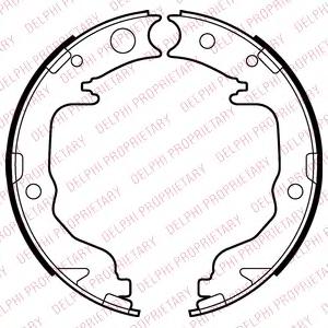 Комплект тормозных колодок, стояночная тормозная система DELPHI