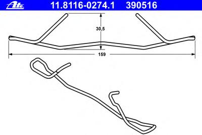 Пружина, тормозной суппорт ATE 11.8116-0274.1