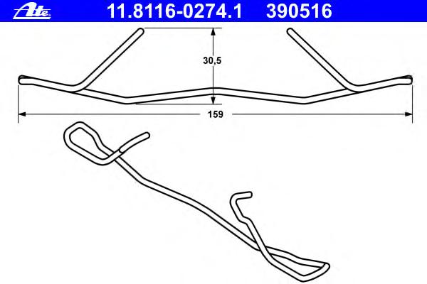 Пружина, тормозной суппорт ATE