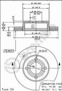 Тормозной диск BREMBO 09.5710.10