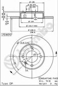 Тормозной диск BREMBO 08.2631.34