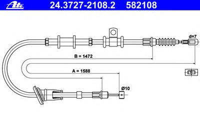 Трос ручника ATE 24.3727-2108.2