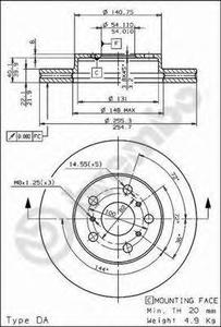 Тормозной диск BREMBO 09.6803.10