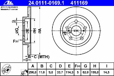 Тормозной диск ATE 24.0111-0169.1
