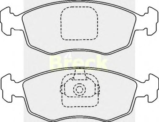 Комплект тормозных колодок, дисковый тормоз BRECK