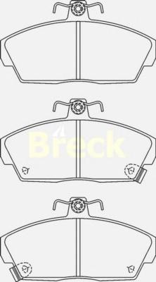 Комплект тормозных колодок, дисковый тормоз BRECK