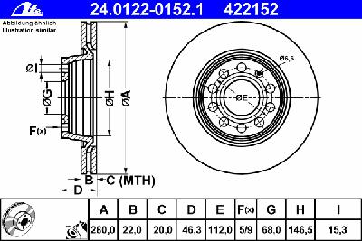 Тормозной диск ATE 24.0122-0152.1