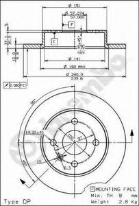 Тормозной диск BREMBO 08.7626.11