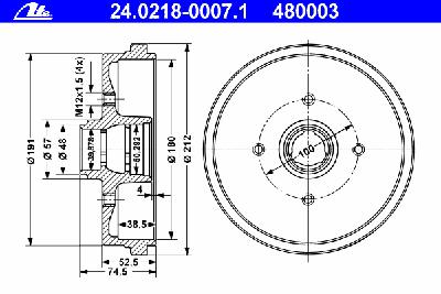 Тормозной барабан ATE 24.0218-0007.1