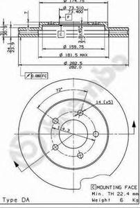 Тормозной диск BREMBO 09.7367.14