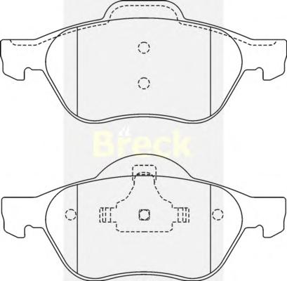 Комплект тормозных колодок, дисковый тормоз BRECK