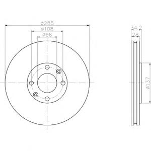 Тормозной диск TEXTAR 98200 1078 0 1
