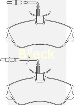 Комплект тормозных колодок, дисковый тормоз BRECK