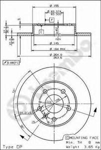 Тормозной диск BREMBO 08.7627.11