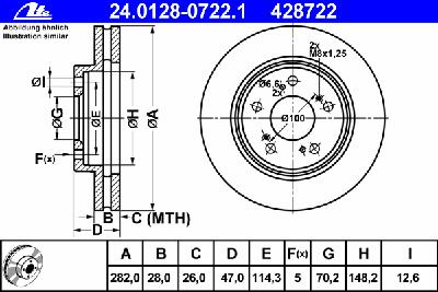 Тормозной диск ATE 24.0128-0722.1