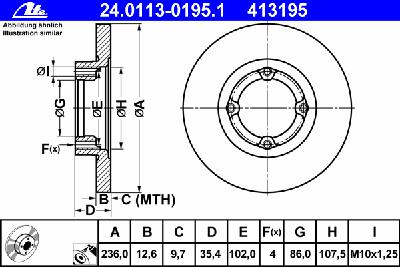 Тормозной диск ATE 24.0113-0195.1