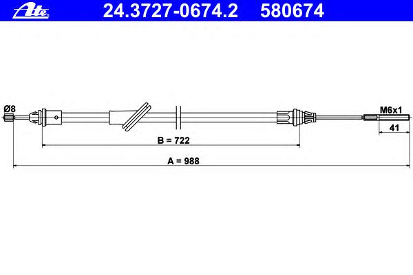 Трос ручника ATE