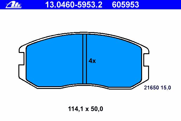 Комплект тормозных колодок, дисковый тормоз ATE