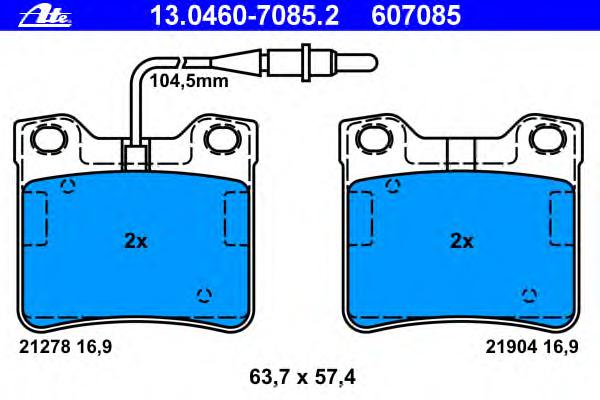 Комплект тормозных колодок, дисковый тормоз ATE