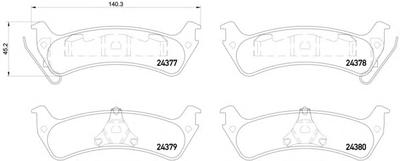 Комплект тормозных колодок, дисковый тормоз TEXTAR 24377 14,6 0 5