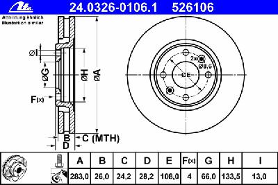 Тормозной диск ATE 24.0326-0106.1