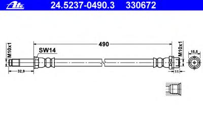 Тормозной шланг ATE 24.5237-0490.3