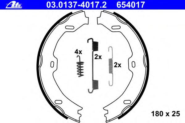 Комплект тормозных колодок, стояночная тормозная система ATE