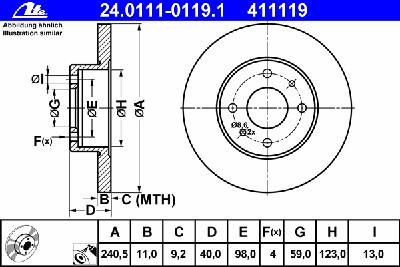 Тормозной диск ATE 24.0111-0119.1