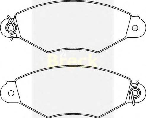 Комплект тормозных колодок, дисковый тормоз BRECK