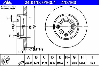 Тормозной диск ATE 24.0113-0160.1