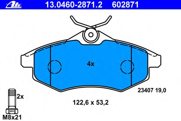 Комплект тормозных колодок, дисковый тормоз ATE