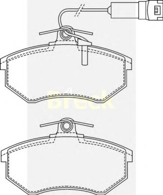 Комплект тормозных колодок, дисковый тормоз BRECK