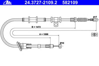 Трос ручника ATE 24.3727-2109.2