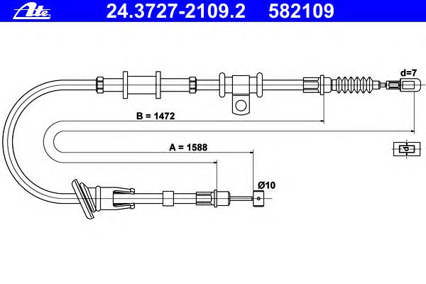 Трос ручника ATE