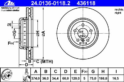 Тормозной диск ATE 24.0136-0118.2