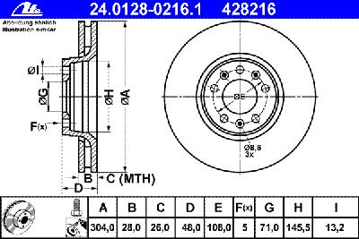 Тормозной диск ATE 24.0128-0216.1