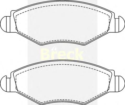 Комплект тормозных колодок, дисковый тормоз BRECK