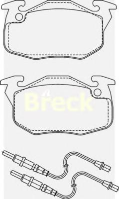 Комплект тормозных колодок, дисковый тормоз BRECK