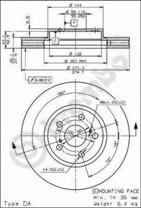 Тормозной диск BREMBO 09.6708.10
