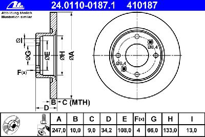 Тормозной диск ATE 24.0110-0187.1