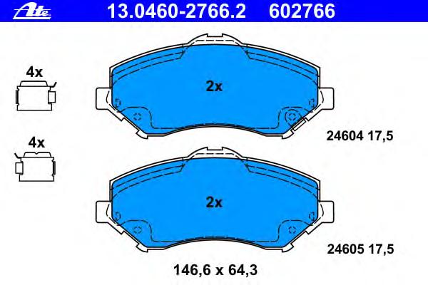 Комплект тормозных колодок, дисковый тормоз ATE