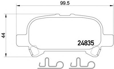 Комплект тормозных колодок, дисковый тормоз TEXTAR 24835 15,5 1 4