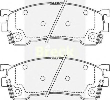 Комплект тормозных колодок, дисковый тормоз BRECK