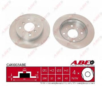 Тормозной диск ABE C4K002ABE